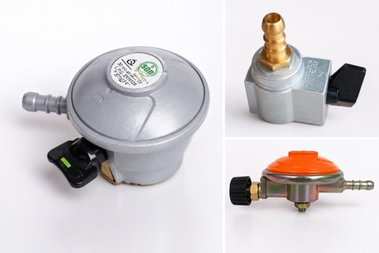 LPG clip-on cooking gas regulators, including a 30 mbar EN16129 regulator