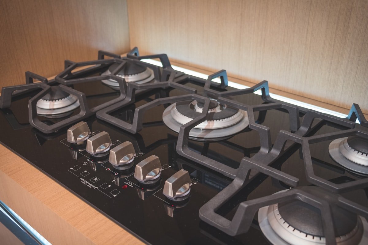 A home gas stove, kept safe for a household with children