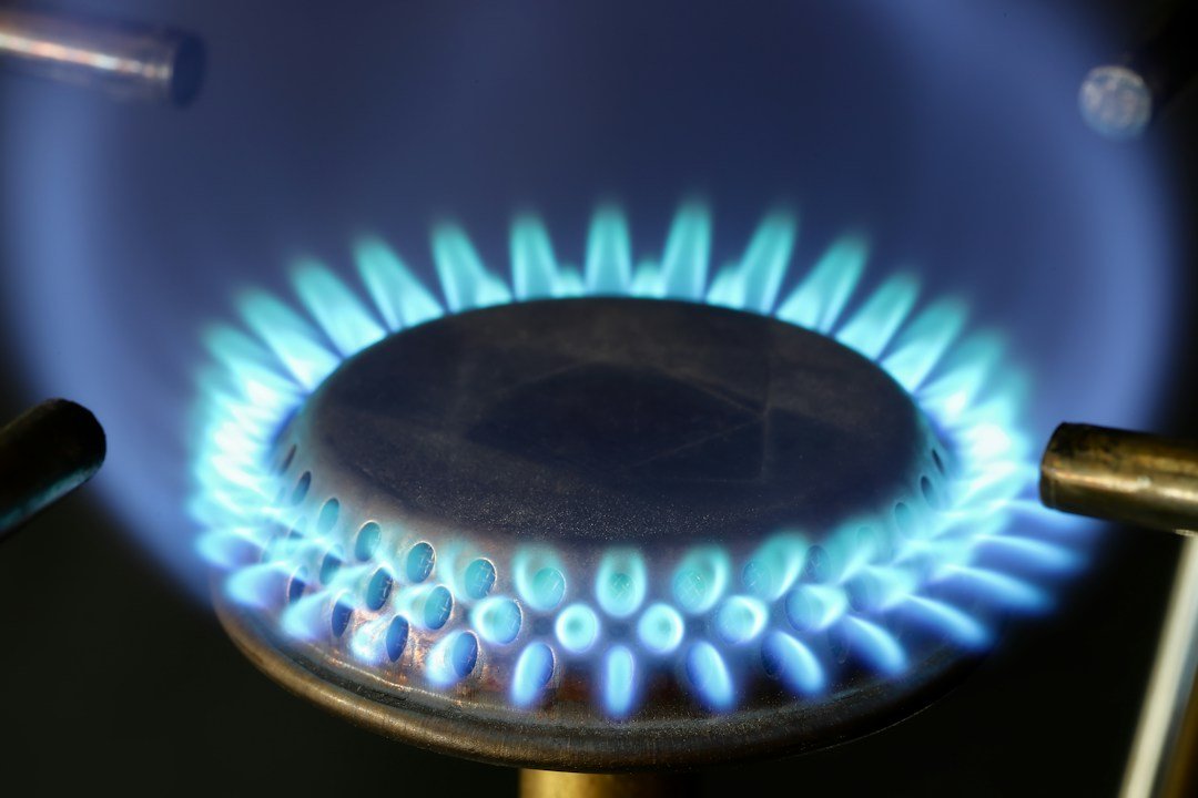 Gas cooker in a home kitchen ready for safe use