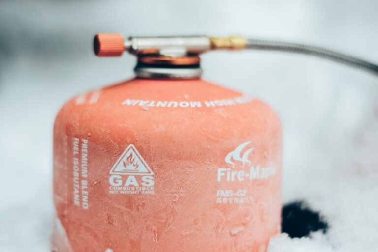 Red LPG gas cylinder ready for safe household use after refill